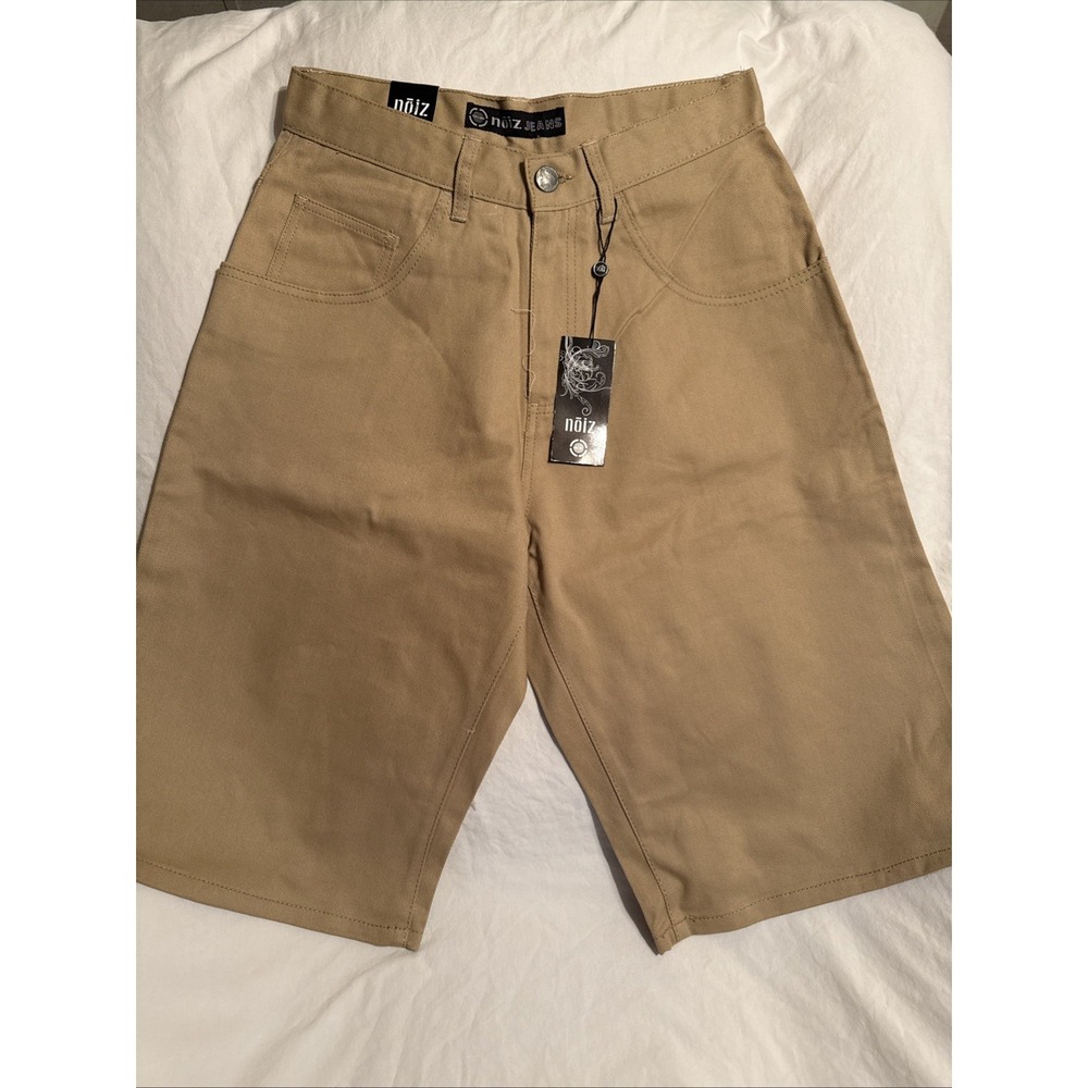 NWT Noiz 32 Jeans Khaki Twill Shorts tan Skater Y2K 30x14 Actual